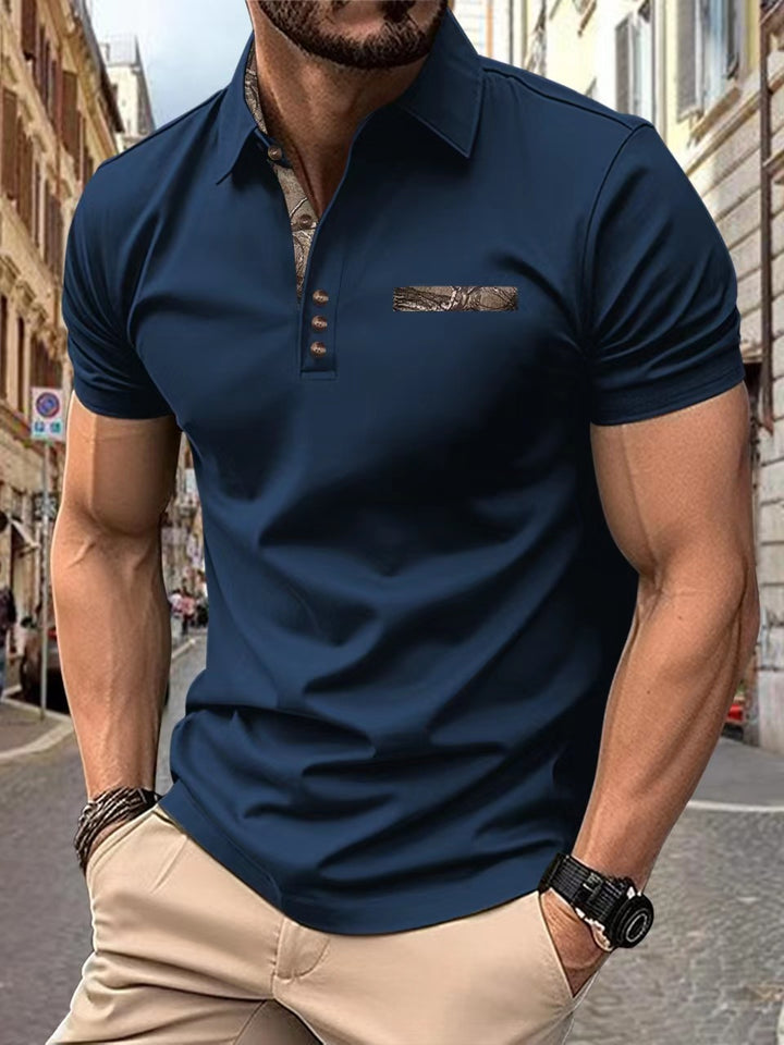 Herrens Poloshirt med stilig krage och modernt bröstfickdesign Mirla-Eva Jonsson