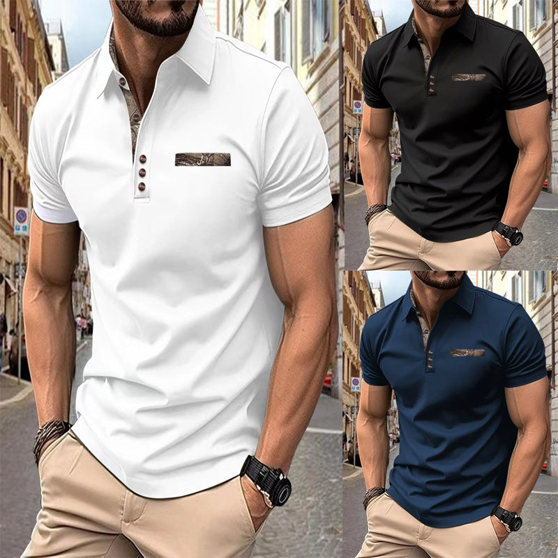 Herrens Poloshirt med stilig krage och modernt bröstfickdesign Mirla-Eva Jonsson