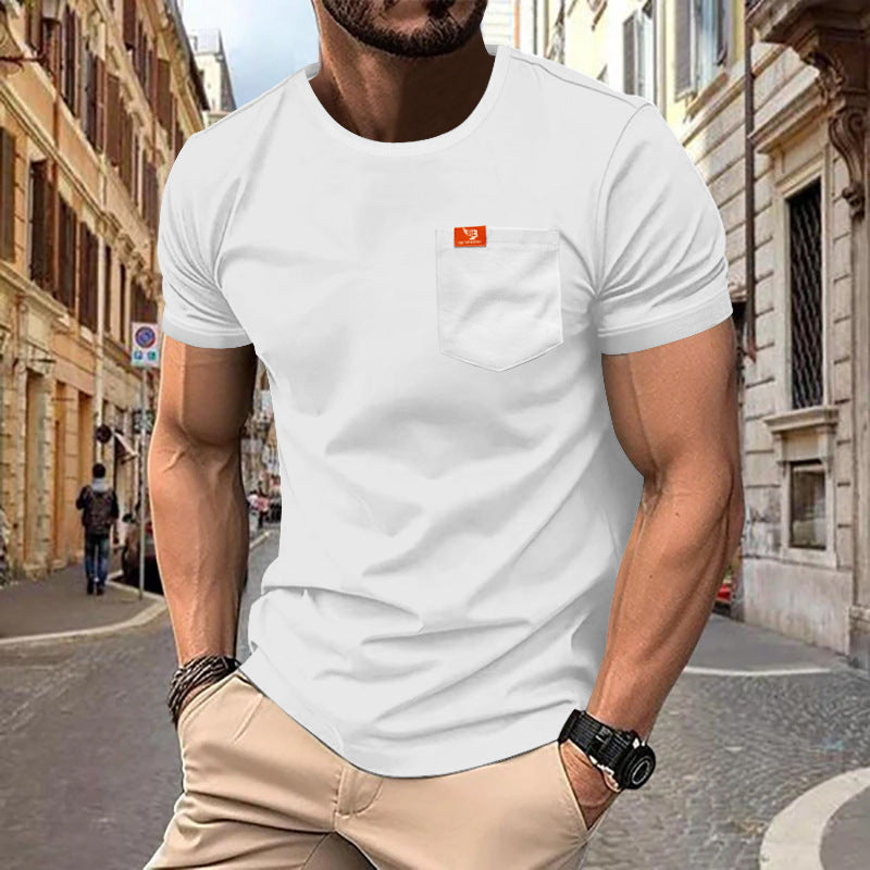Herrens Premium Rundhals T-shirt med bröstficka Mirla-Eva Jonsson