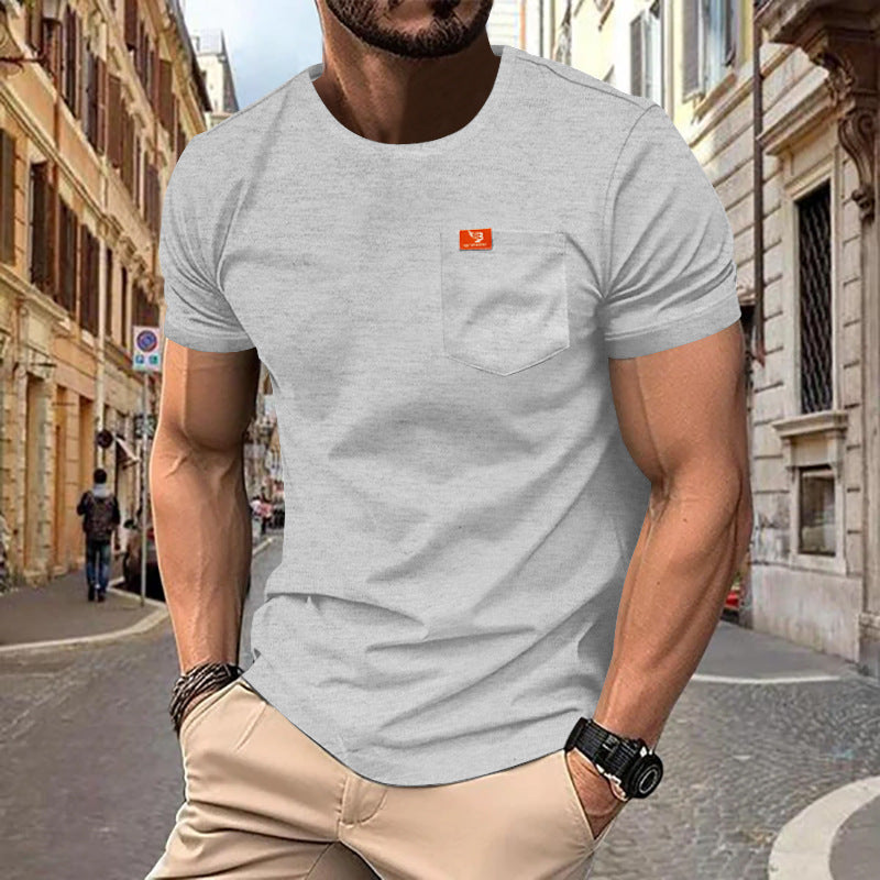 Herrens Premium Rundhals T-shirt med bröstficka Mirla-Eva Jonsson
