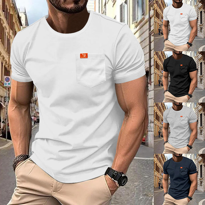 Herrens Premium Rundhals T-shirt med bröstficka Mirla-Eva Jonsson