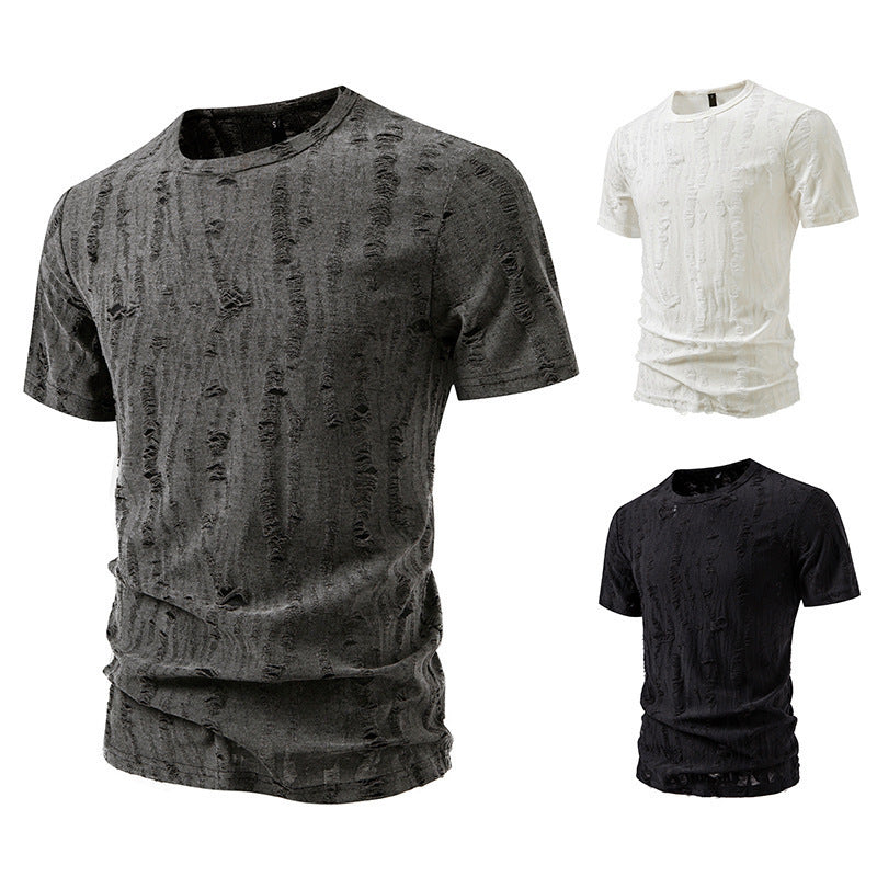 Herrens avkopplande t-shirt med strukturerad design och rund halsringning Eva Jonsson-Eva Jonsson