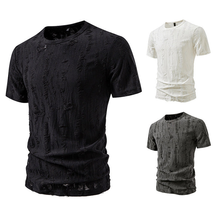 Herrens avkopplande t-shirt med strukturerad design och rund halsringning Mirla-Eva Jonsson