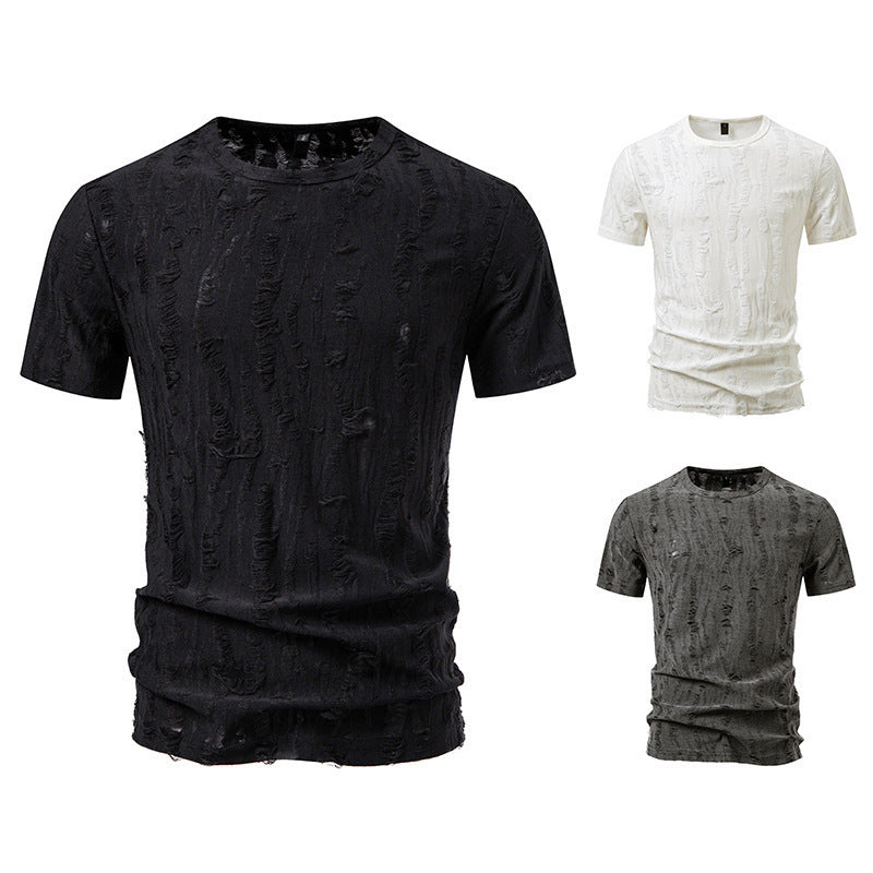 Herrens avkopplande t-shirt med strukturerad design och rund halsringning Mirla-Eva Jonsson