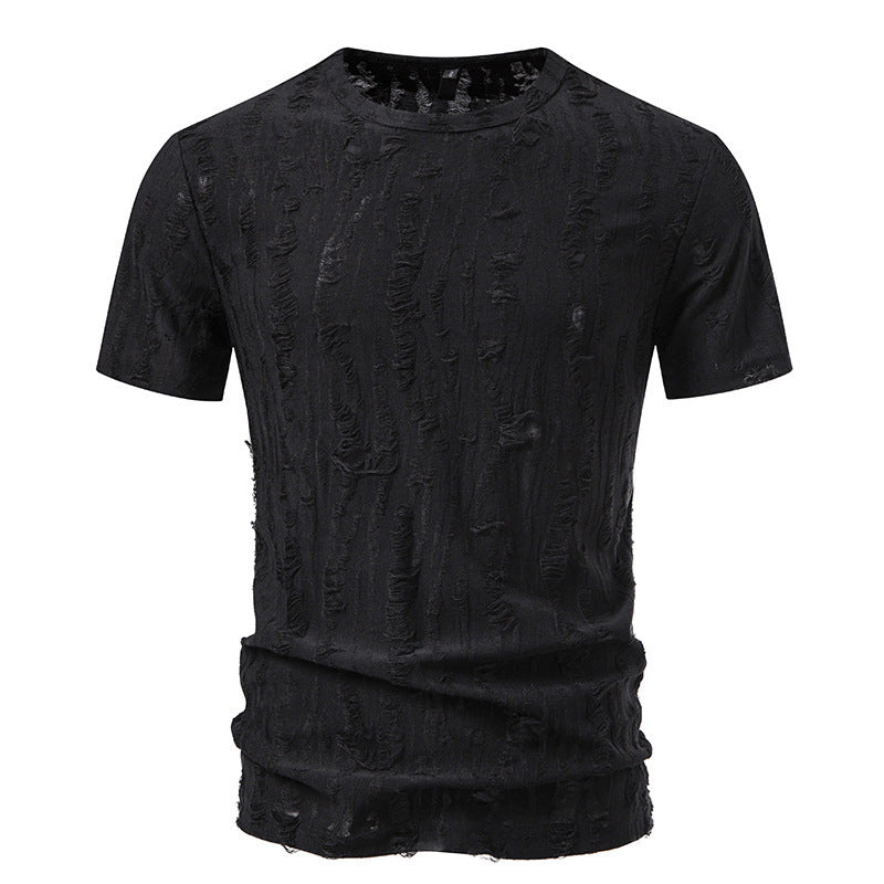 Herrens avkopplande t-shirt med strukturerad design och rund halsringning Mirla-Eva Jonsson