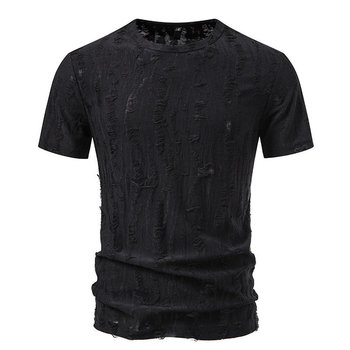 Herrens avkopplande t-shirt med strukturerad design och rund halsringning Mirla-Eva Jonsson