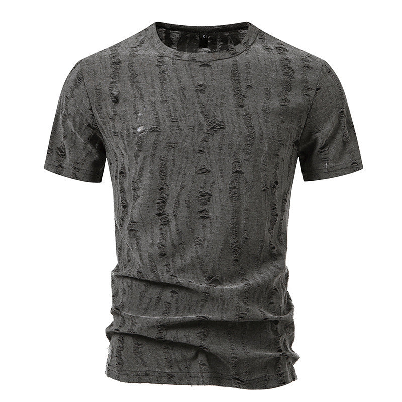 Herrens avkopplande t-shirt med strukturerad design och rund halsringning Mirla-Eva Jonsson