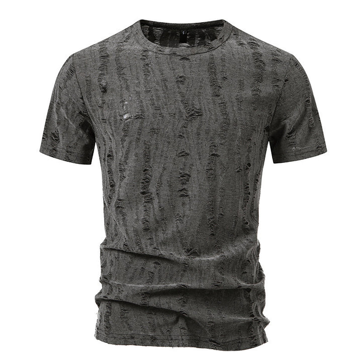 Herrens avkopplande t-shirt med strukturerad design och rund halsringning Mirla-Eva Jonsson