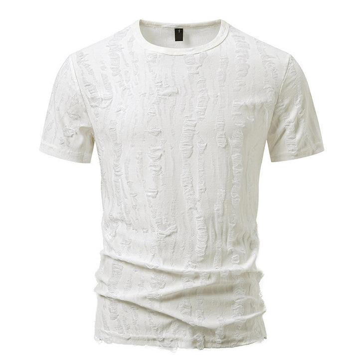 Herrens avkopplande t-shirt med strukturerad design och rund halsringning Mirla-Eva Jonsson