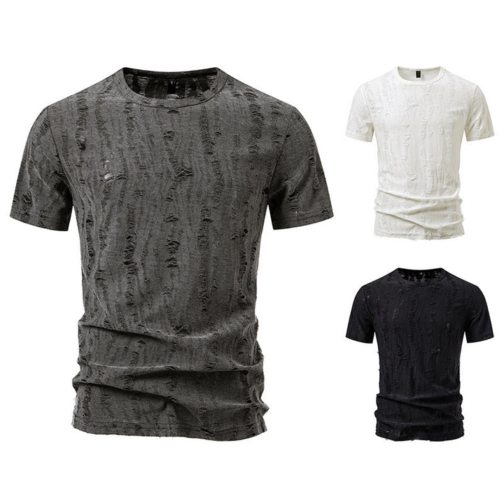 Herrens avkopplande t-shirt med strukturerad design och rund halsringning Mirla-Eva Jonsson