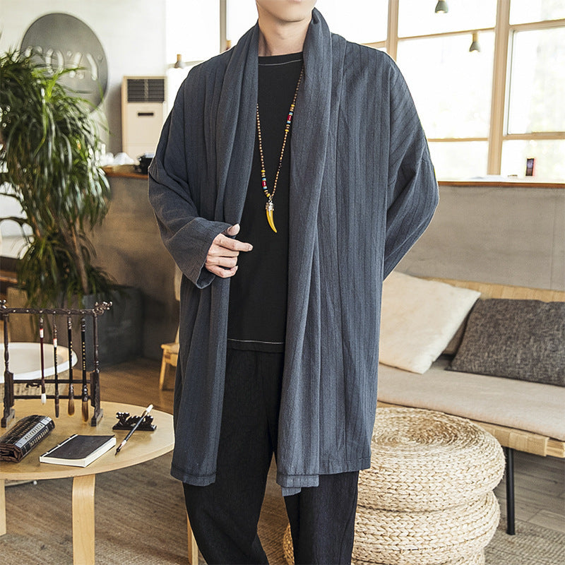 Herrens avslappnad Kimono-jacka med elegant snitt och mjukt tyg Mirla-Eva Jonsson