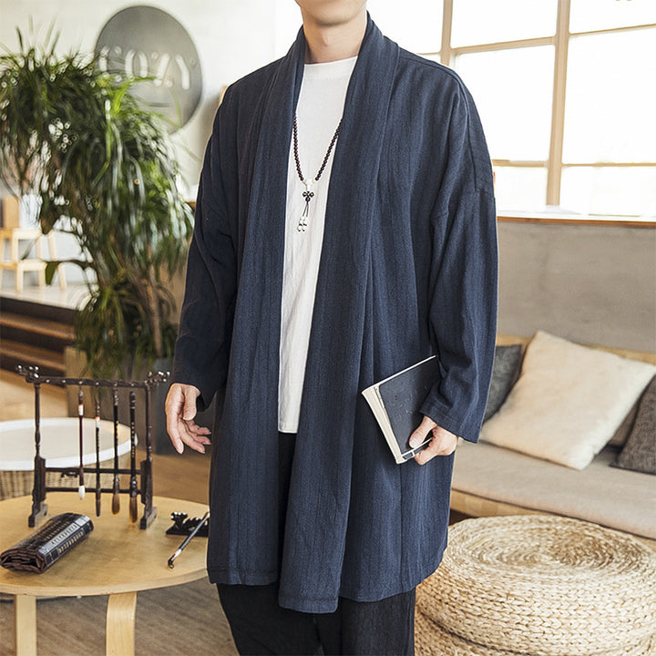Herrens avslappnad Kimono-jacka med elegant snitt och mjukt tyg Mirla-Eva Jonsson