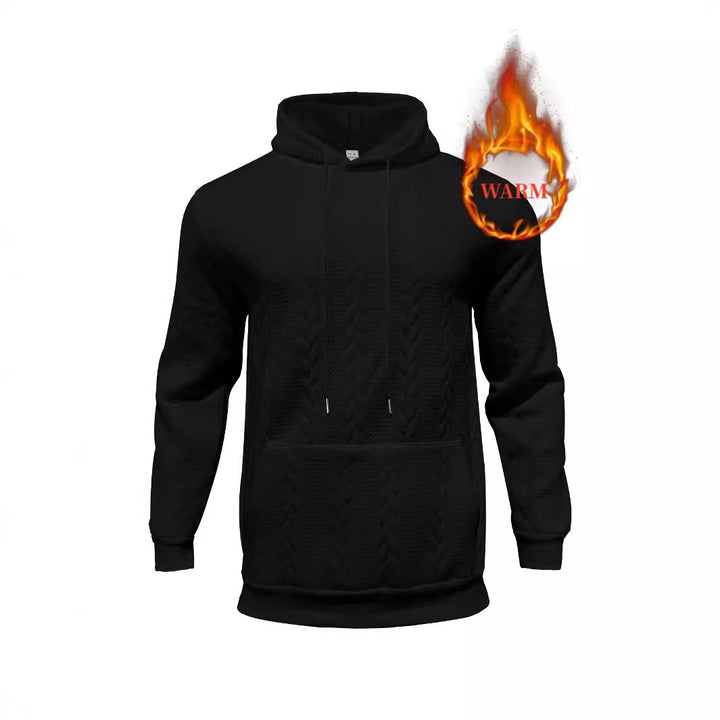 Herrens avslappnad hoodie med praktiska fickor och varmt fleecefoder Mirla-Eva Jonsson