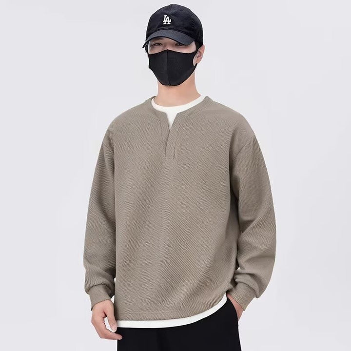 Herrens avslappnad sweatshirt med modern ståkrage och högkvalitativ textur Mirla-Eva Jonsson