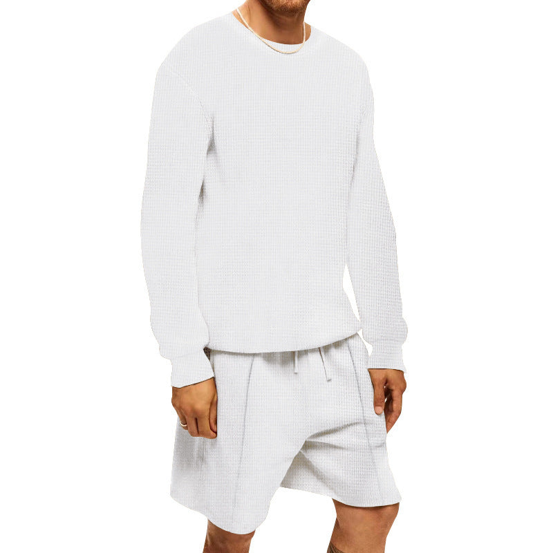 Herrens avslappnad sweatshirt- och shorts-set med strukturerad design Eva Jonsson-Eva Jonsson