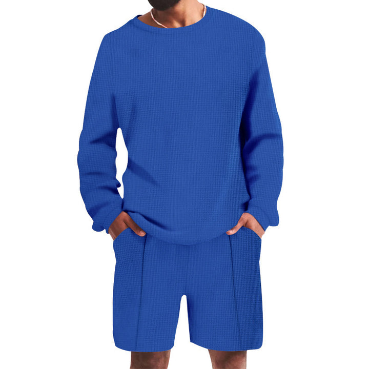 Herrens avslappnad sweatshirt- och shorts-set med strukturerad design Eva Jonsson-Eva Jonsson