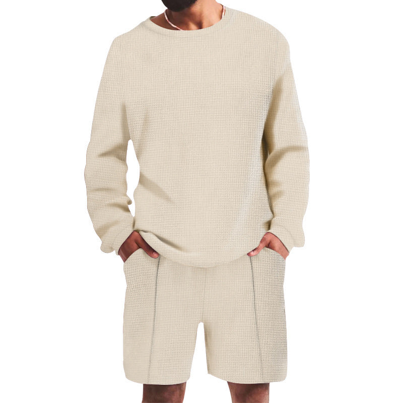 Herrens avslappnad sweatshirt- och shorts-set med strukturerad design Eva Jonsson-Eva Jonsson