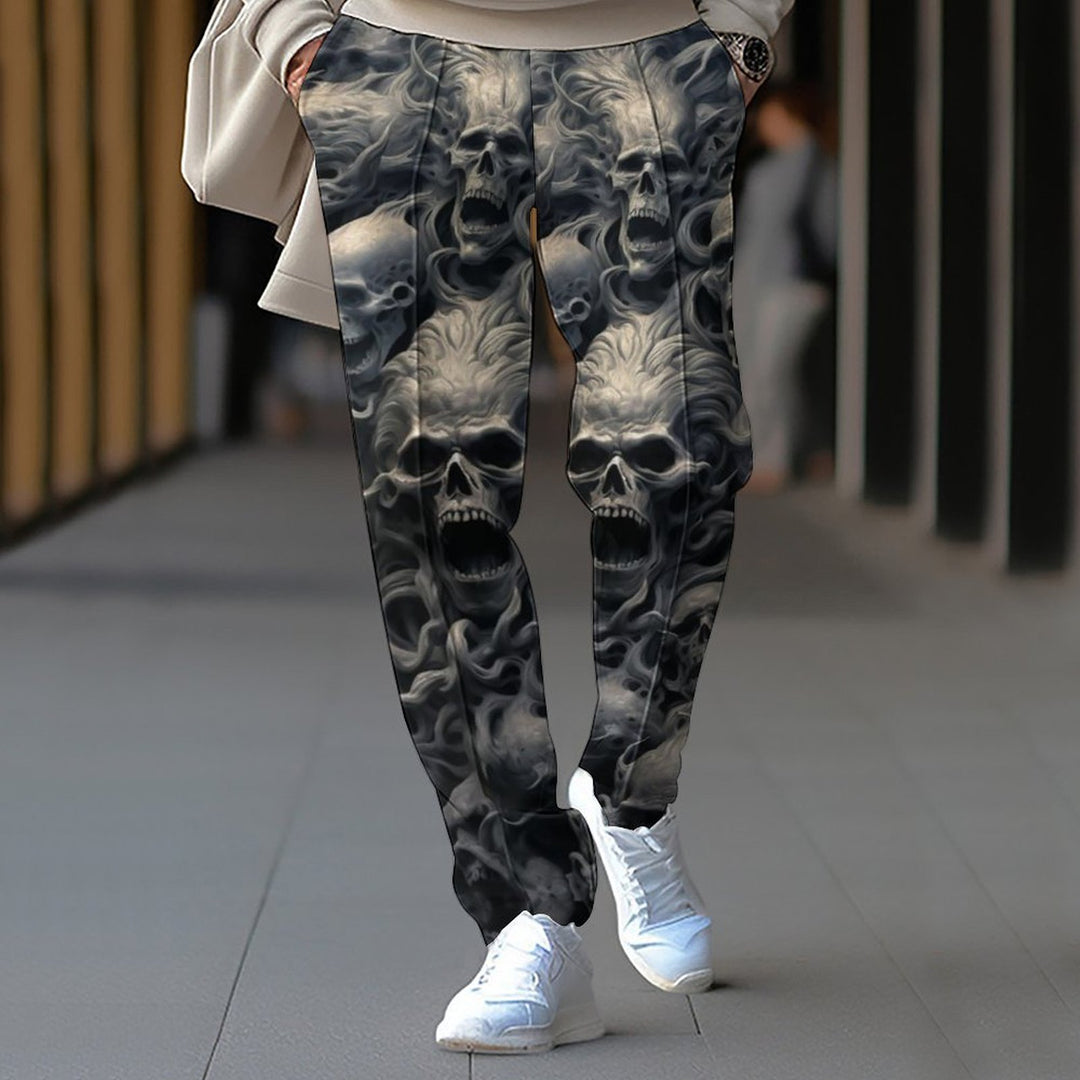 Herrens avslappnade jeans med dödskallemotiv Eva Jonsson-Eva Jonsson