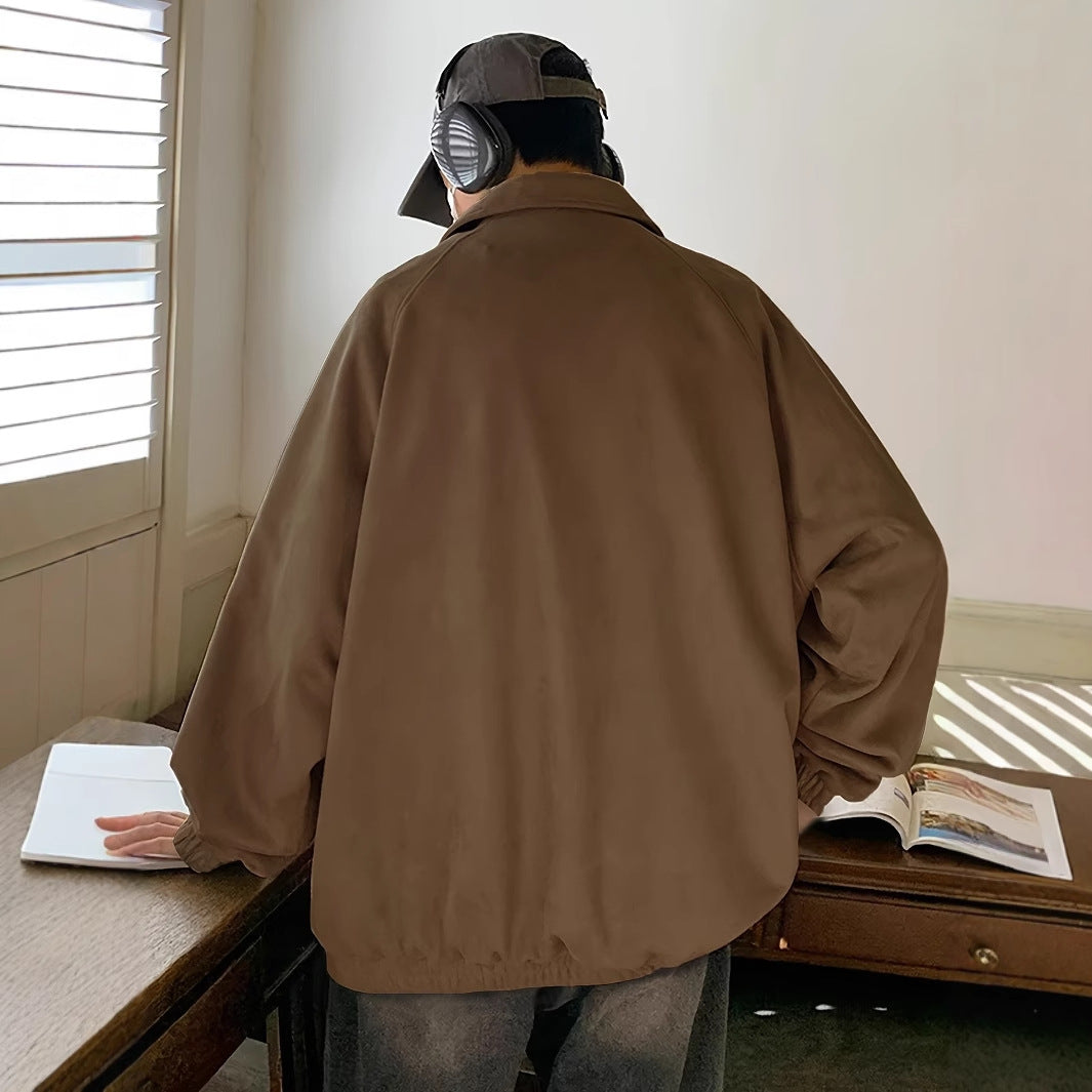 Herrens avslappnade overshirt-jacka i bekväm mjuk material med tryckknappsstängning Eva Jonsson-Eva Jonsson