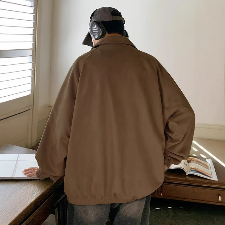 Herrens avslappnade overshirt-jacka i bekväm mjuk material med tryckknappsstängning Eva Jonsson-Eva Jonsson