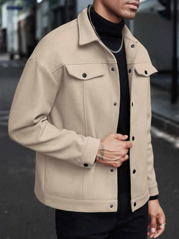 Herrens avslappnade overshirt jacka med moderna detaljer Mirla-Eva Jonsson