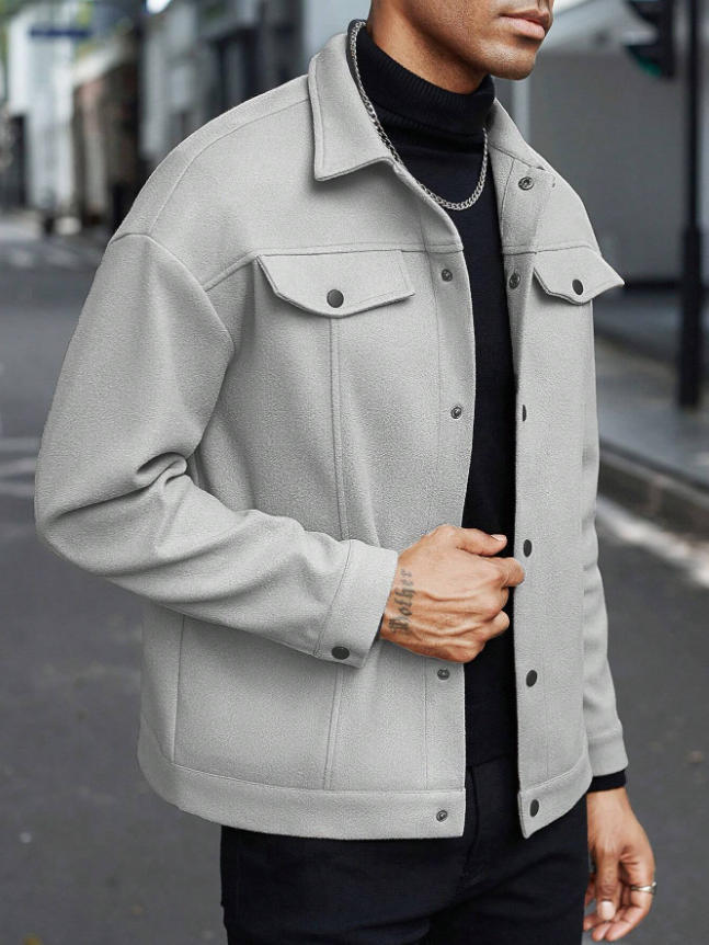 Herrens avslappnade overshirt jacka med moderna detaljer Mirla-Eva Jonsson