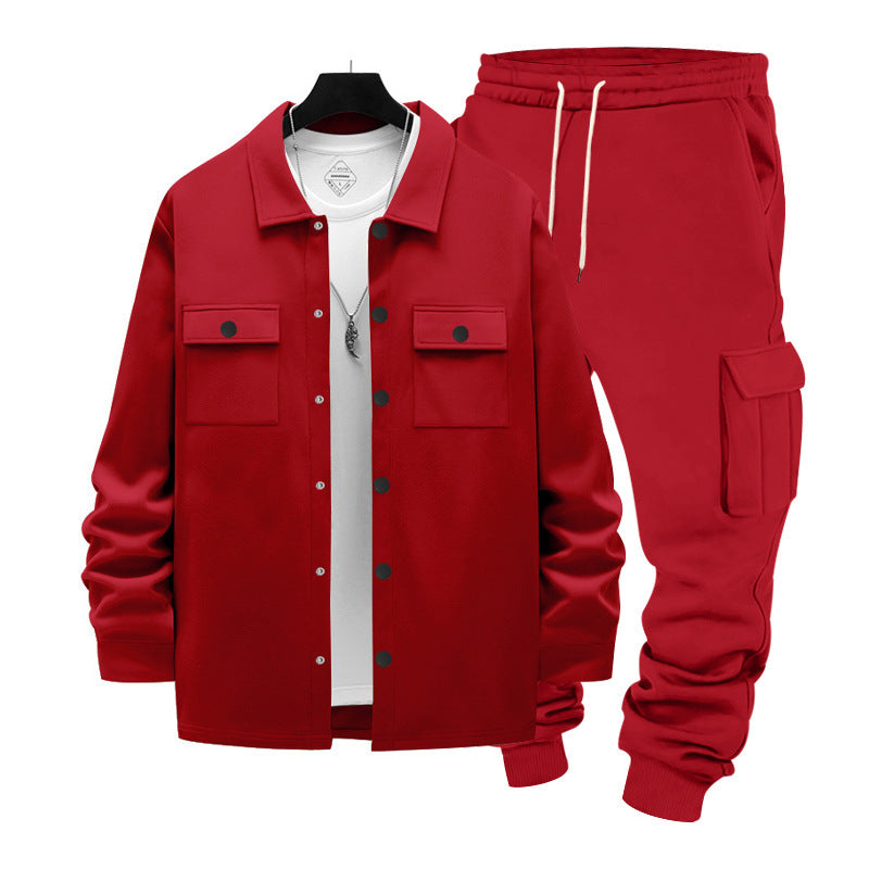 Herrens avslappnade overshirt med cargo-joggingbyxor Mirla-Eva Jonsson