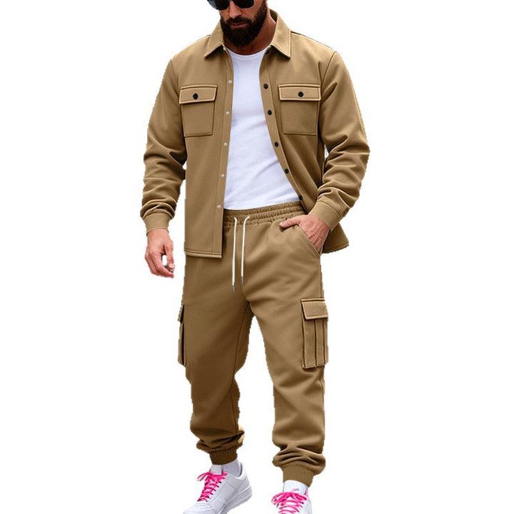 Herrens avslappnade overshirt med cargo-joggingbyxor Mirla-Eva Jonsson