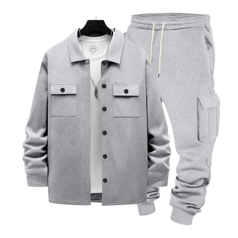 Herrens avslappnade overshirt med cargo-joggingbyxor Mirla-Eva Jonsson