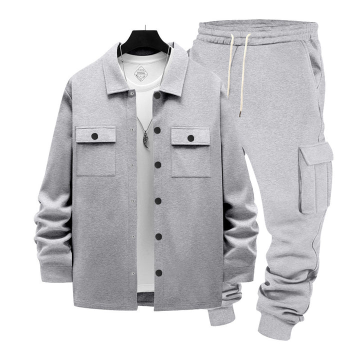Herrens avslappnade overshirt med cargo-joggingbyxor Mirla-Eva Jonsson