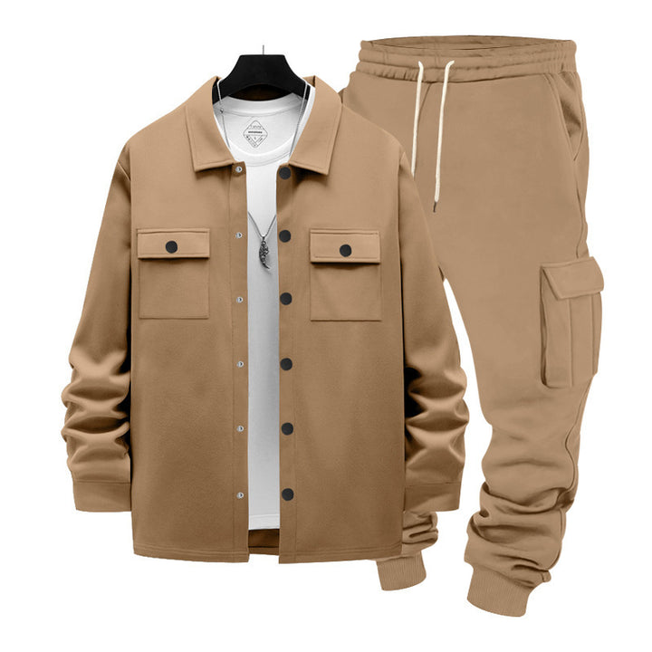 Herrens avslappnade overshirt med cargo-joggingbyxor Mirla-Eva Jonsson