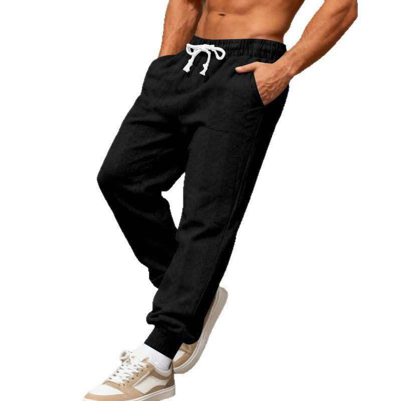 Herrens avslappnade stickad joggingsbyxor med sidofickor Mirla-Eva Jonsson