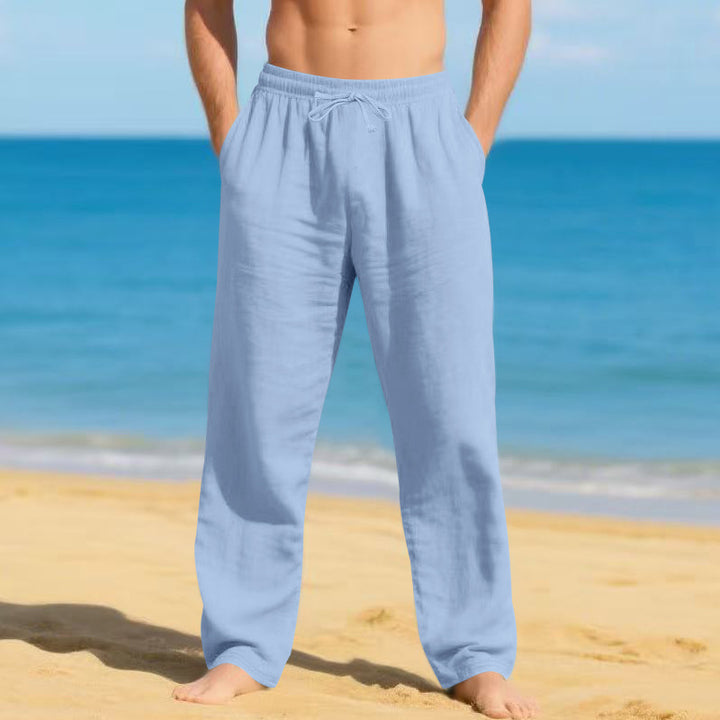 Herrens avslappnade strandbyxor i andningsbart bomull Mirla-Eva Jonsson
