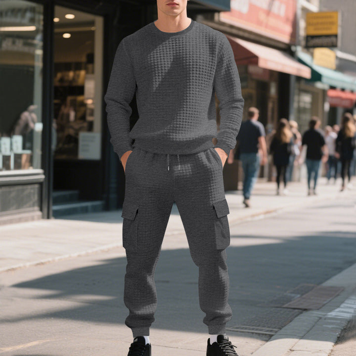 Herrens avslappnade sweatshirt och cargobyxor set Eva Jonsson-Eva Jonsson