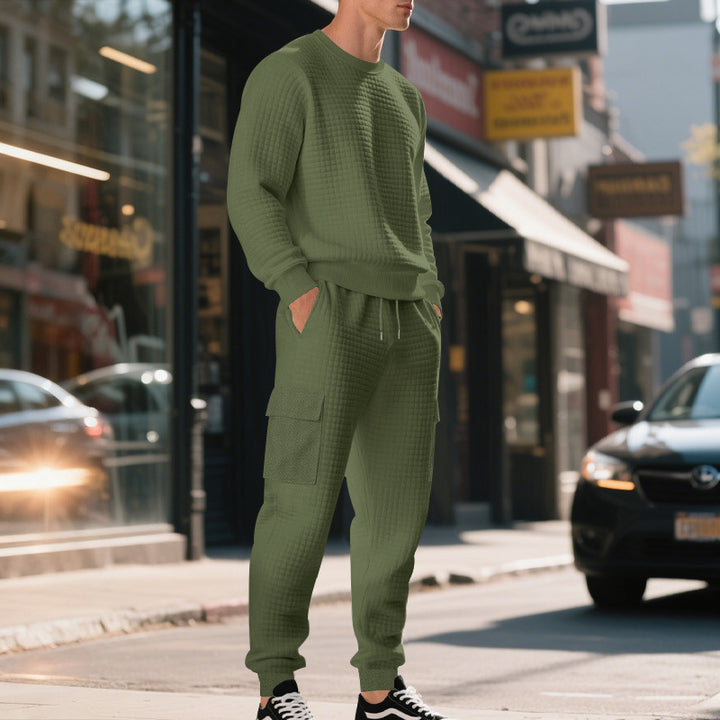 Herrens avslappnade sweatshirt och cargobyxor set Mirla-Eva Jonsson