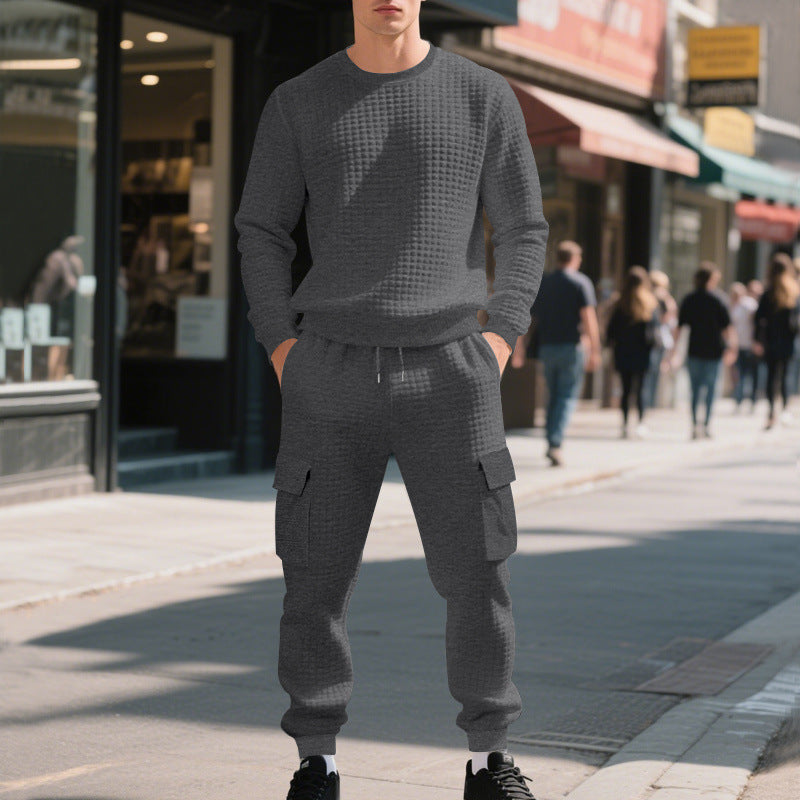 Herrens avslappnade sweatshirt och cargobyxor set Mirla-Eva Jonsson