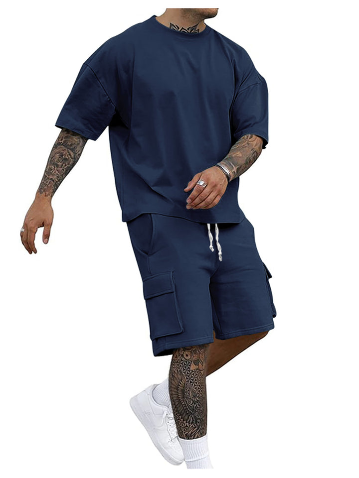Herrens avslappnade sweatshirt- och shorts-set Mirla-Eva Jonsson