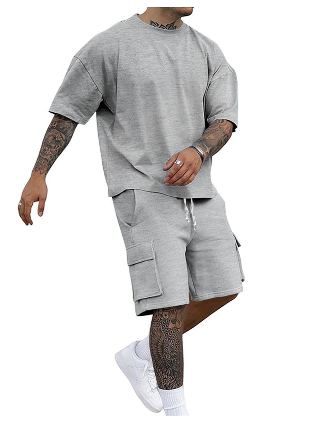 Herrens avslappnade sweatshirt- och shorts-set Mirla-Eva Jonsson