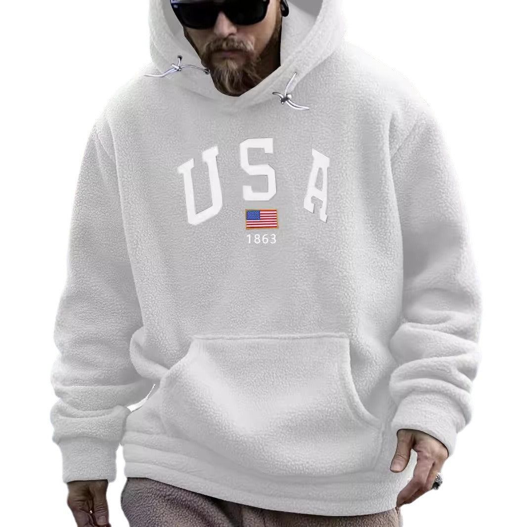 Herrens bekväm hoodie med sportig text Mirla-Eva Jonsson