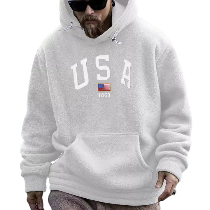 Herrens bekväm hoodie med sportig text Mirla-Eva Jonsson