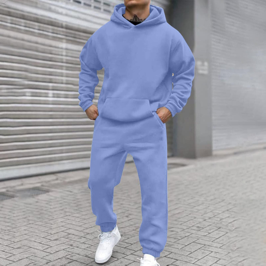 Herrens bekväm hoodie-set med elastisk midja och praktiska fickor Mirla-Eva Jonsson