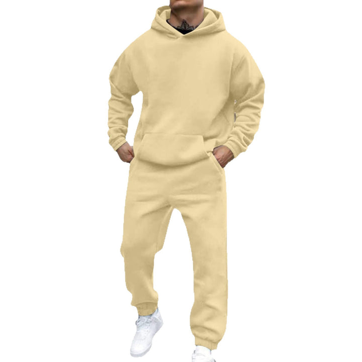Herrens bekväm hoodie-set med elastisk midja och praktiska fickor Mirla-Eva Jonsson