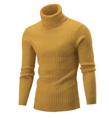 Herrens bekväma rullkragepullover i fint ribbstick Mirla-Eva Jonsson