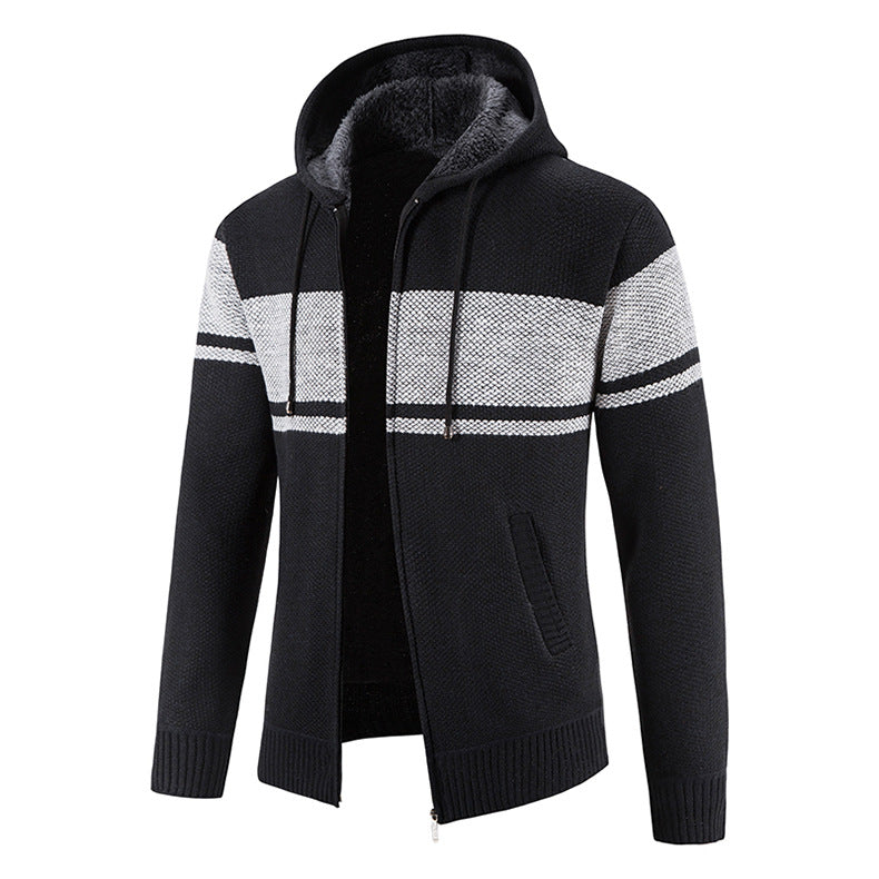 Herrens cardigan med huva och strukturerad design Eva Jonsson-Eva Jonsson