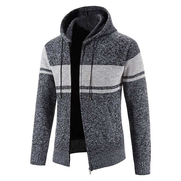 Herrens cardigan med huva och strukturerad design Mirla-Eva Jonsson