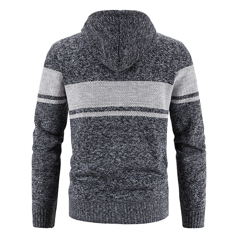 Herrens cardigan med huva och strukturerad design Mirla-Eva Jonsson