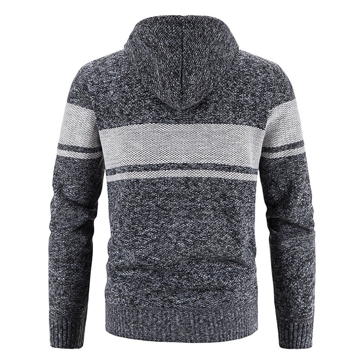 Herrens cardigan med huva och strukturerad design Mirla-Eva Jonsson