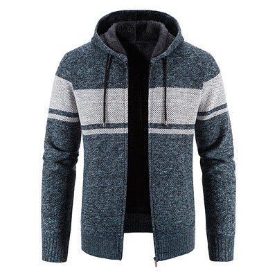Herrens cardigan med huva och strukturerad design Mirla-Eva Jonsson