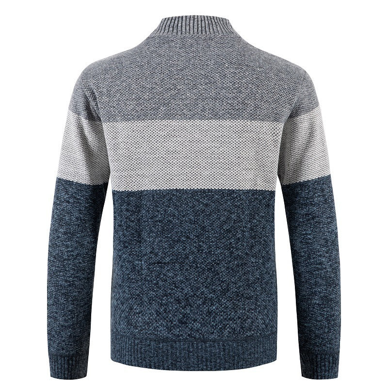 Herrens cardigan med modern färgblockdesign och mysigt innerfoder Eva Jonsson-Eva Jonsson