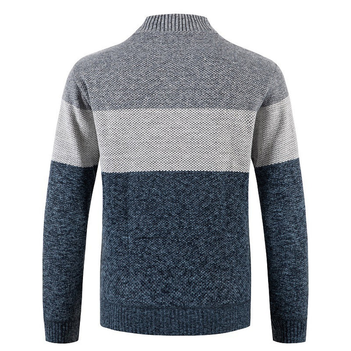 Herrens cardigan med modern färgblockdesign och mysigt innerfoder Eva Jonsson-Eva Jonsson